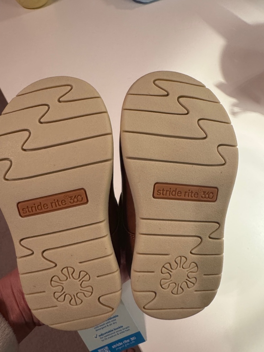 Stride Rite Brown Leather Mary Jane with Hook-and-Loop Strap - Picture 3 of 3